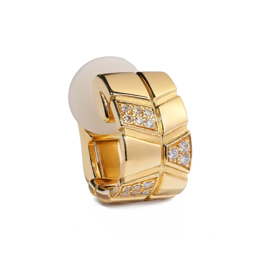 Clip Earcuff Ride & Love semi-pavée Alternée - Or jaune 18k - diamant éthique - Loyale Paris