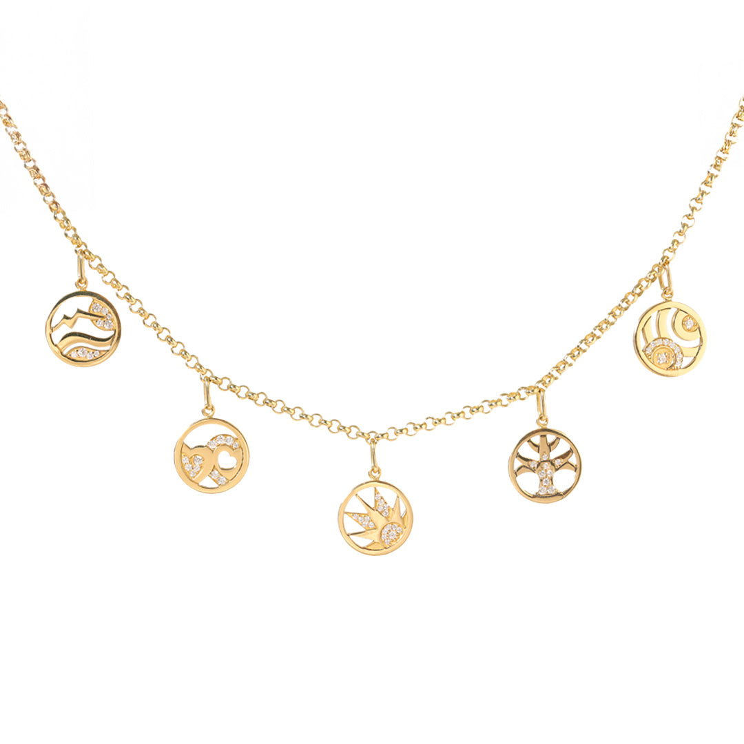 Collier Soul Charms - Or jaune 18k - diamant éthique - Loyale Paris
