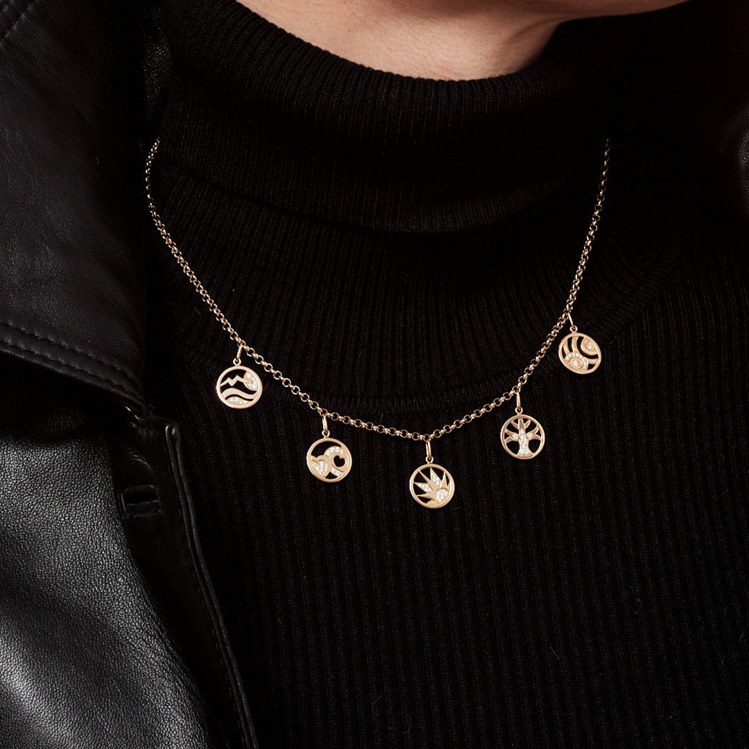 Collier Soul Charms - Or jaune 18k - diamant éthique - Loyale Paris