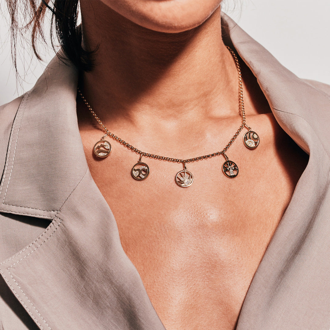 Collier Soul Charms - Or jaune 18k - diamant éthique - Loyale Paris