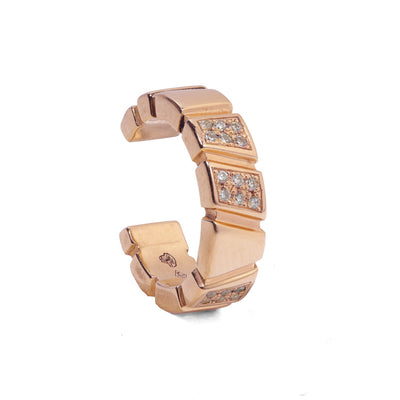 Earcuff Ride & Love semi-pavée Small - Or rose 18k - diamant éthique - Loyale Paris