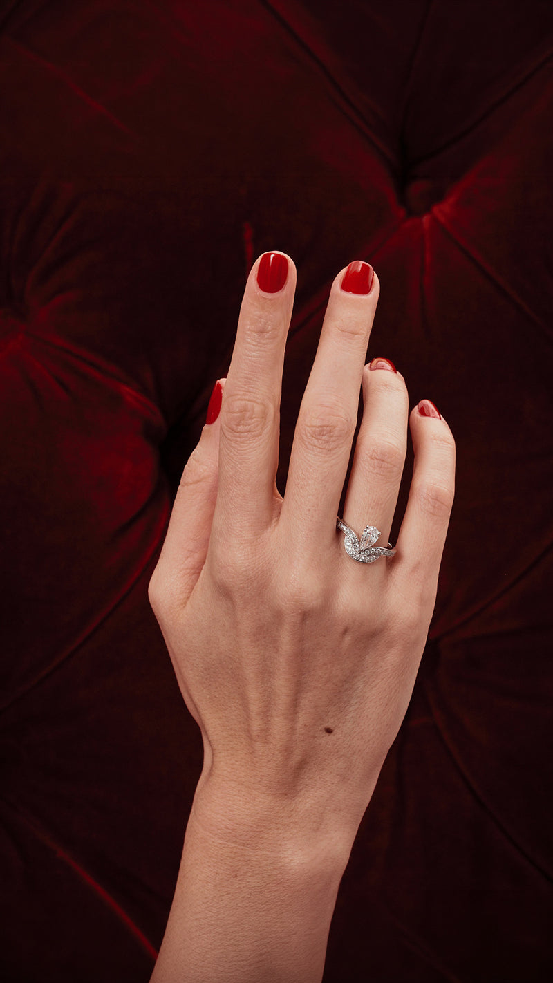 Pear-cut engagement rings