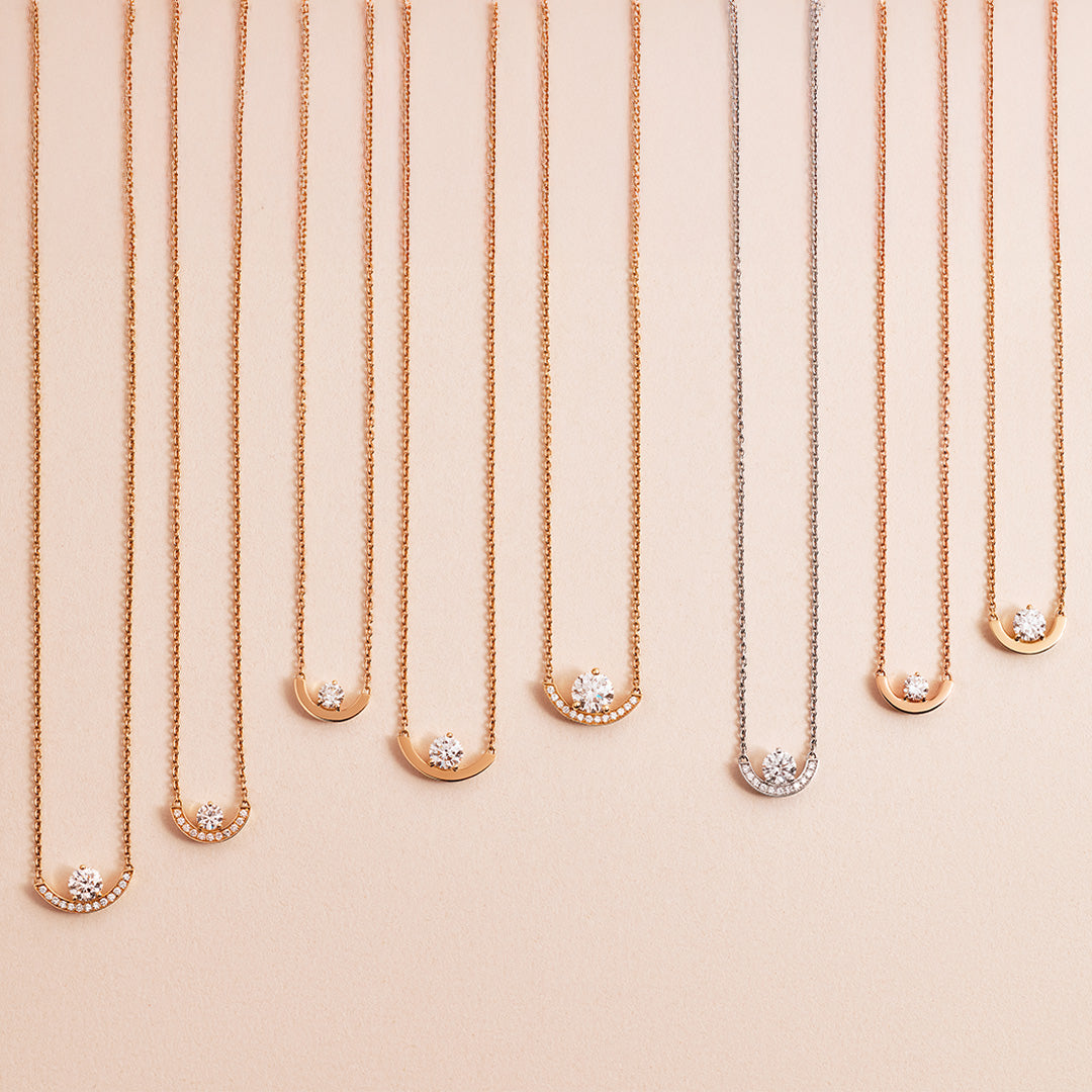 Pendentif Intrépide grand arc 0.25ct - Or blanc 18k - diamant éthique - Loyale Paris