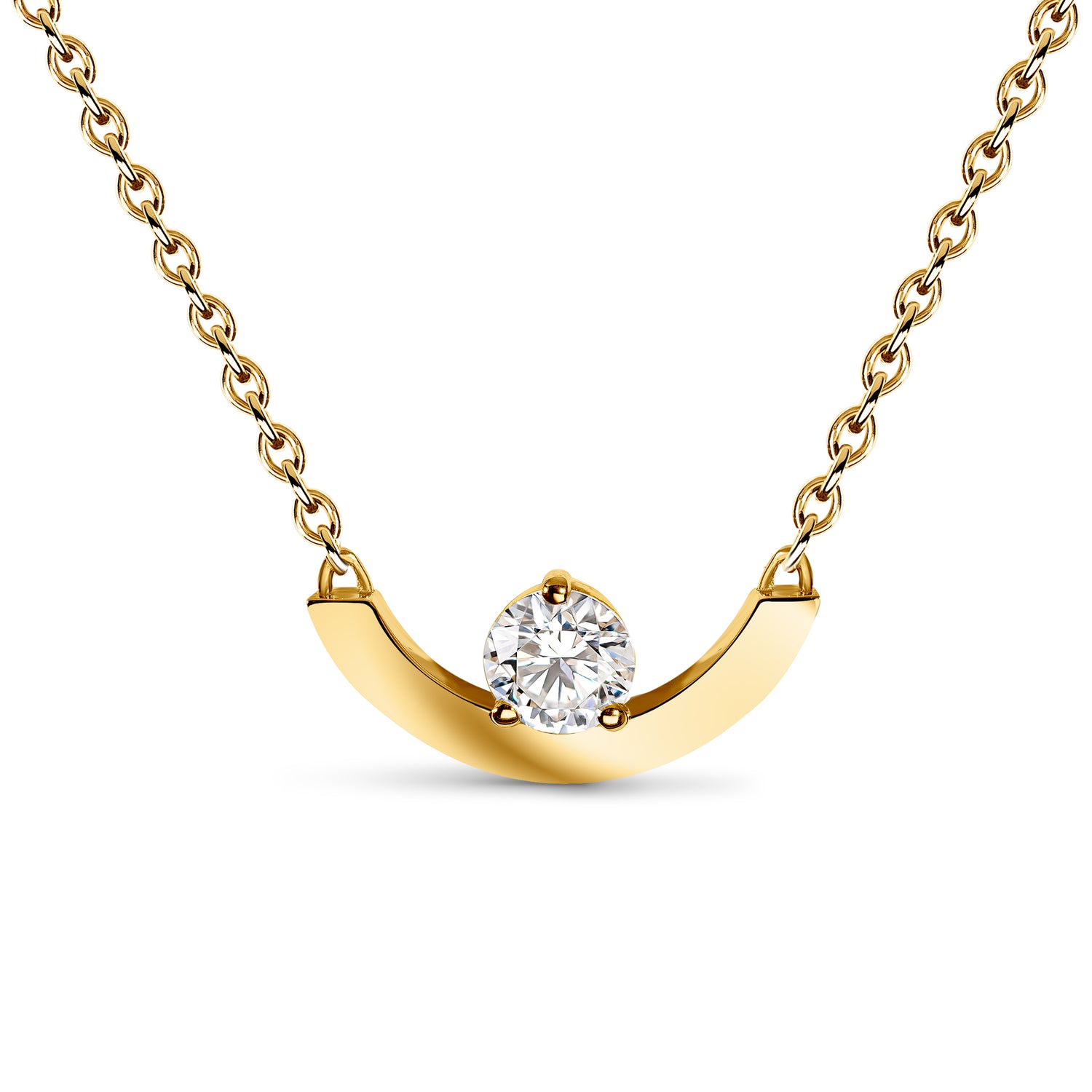 Pendentif Intrépide grand arc 0.25ct - Or jaune 18k - diamant éthique - Loyale Paris