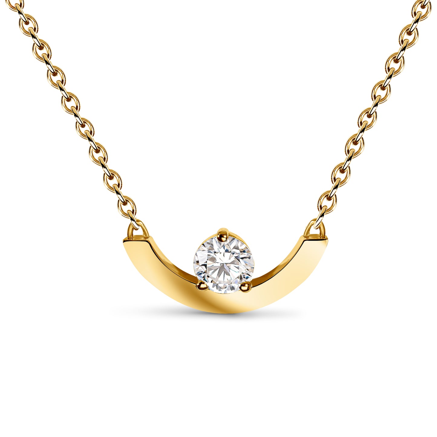 Pendentif Intrépide grand arc 0.25ct - Or jaune 18k - diamant éthique - Loyale Paris