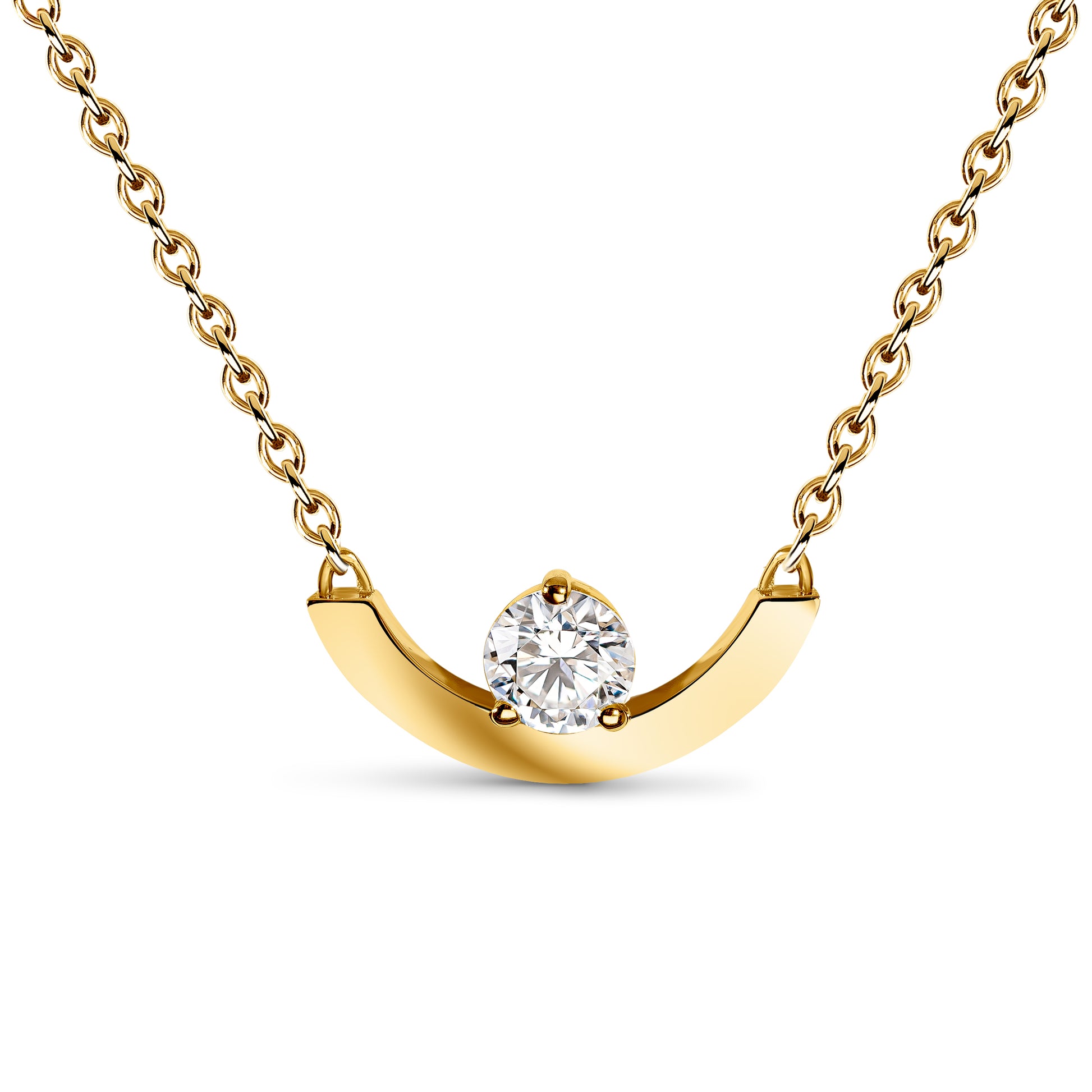 Pendentif Intrépide grand arc 0.25ct - Or jaune 18k - diamant éthique - Loyale Paris