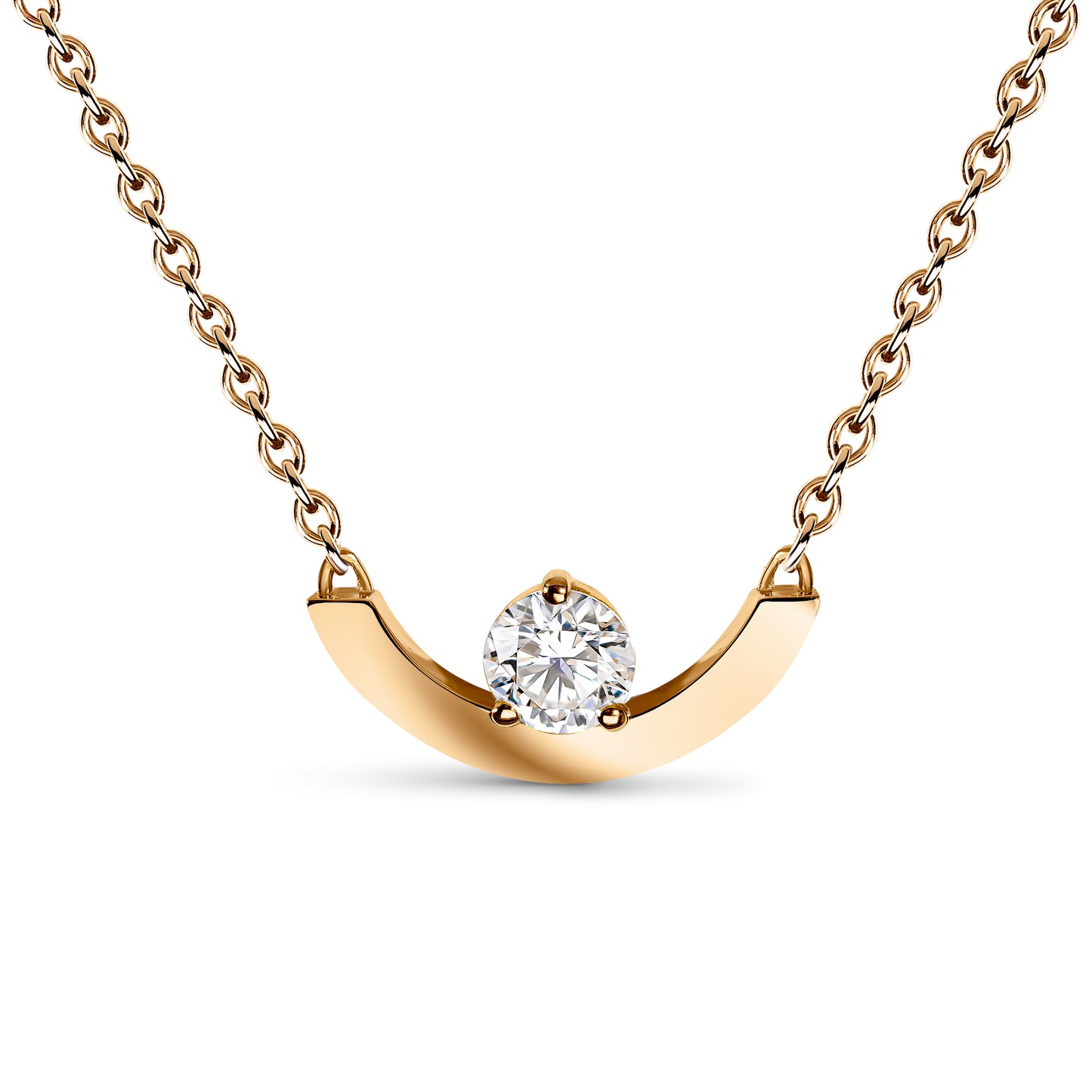 Pendentif Intrépide grand arc 0.25ct - Or rose 18k - diamant éthique - Loyale Paris