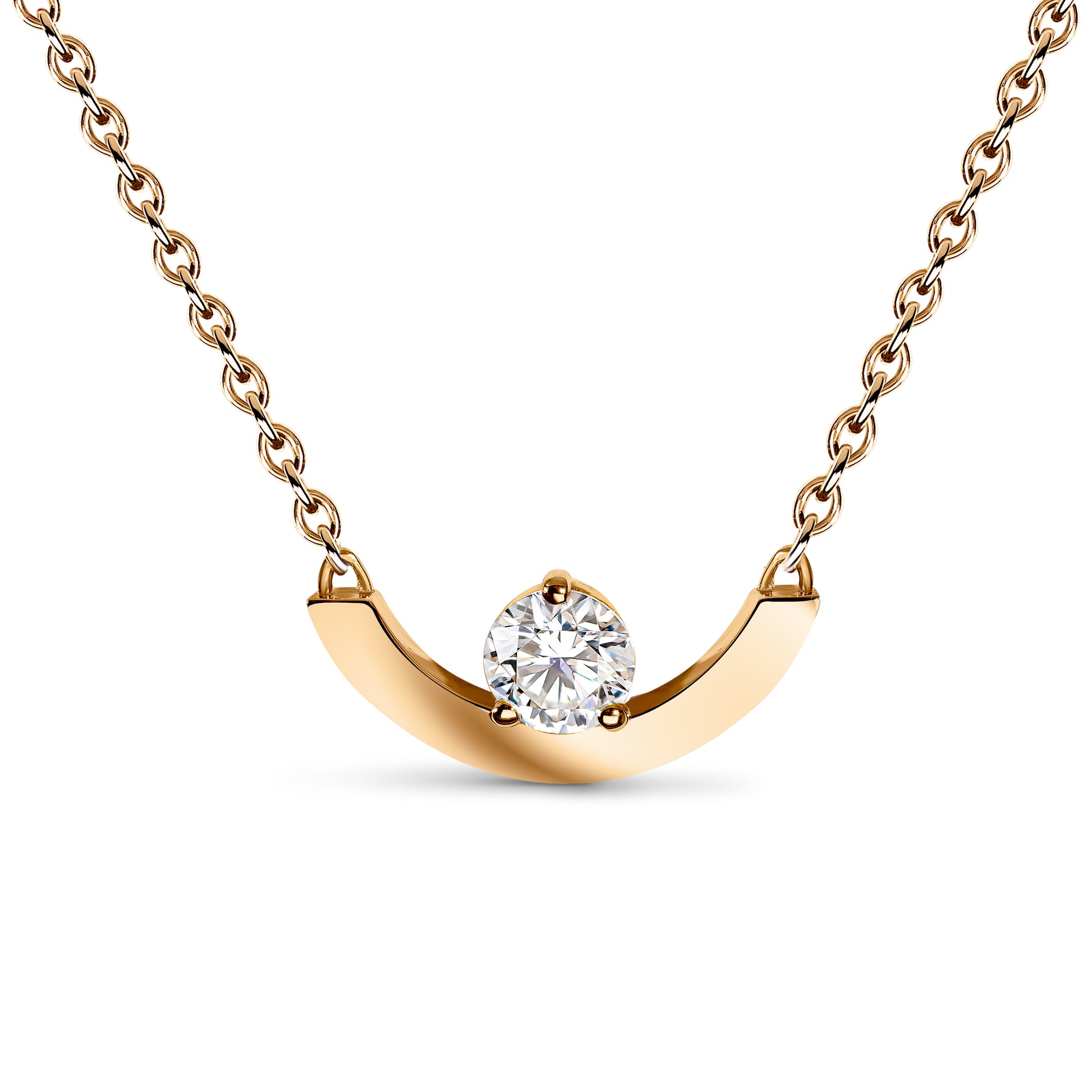 Pendentif Intrépide grand arc 0.25ct - Or rose 18k - diamant éthique - Loyale Paris