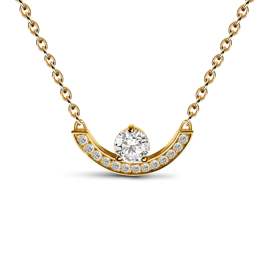 Pendentif Intrépide grand arc 0.25ct pavé - Or jaune 18k - diamant éthique - Loyale Paris