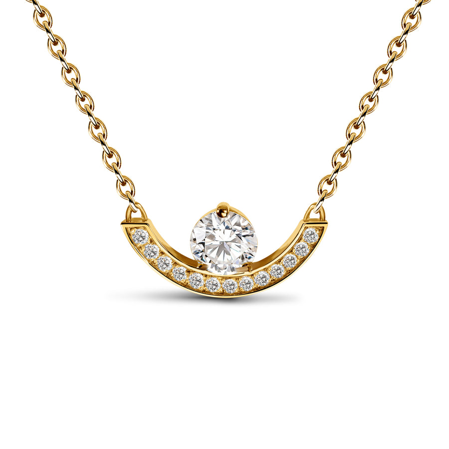 Pendentif Intrépide grand arc 0.25ct pavé - Or jaune 18k - diamant éthique - Loyale Paris