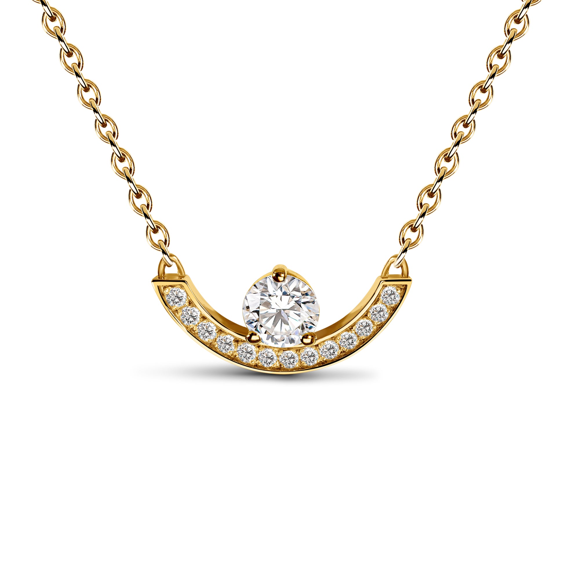 Pendentif Intrépide grand arc 0.25ct pavé - Or jaune 18k - diamant éthique - Loyale Paris