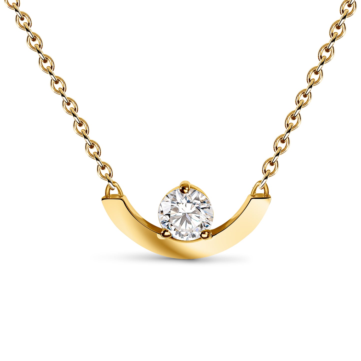 Pendentif Intrépide grand arc 0.5ct - Or jaune 18k - diamant éthique - Loyale Paris