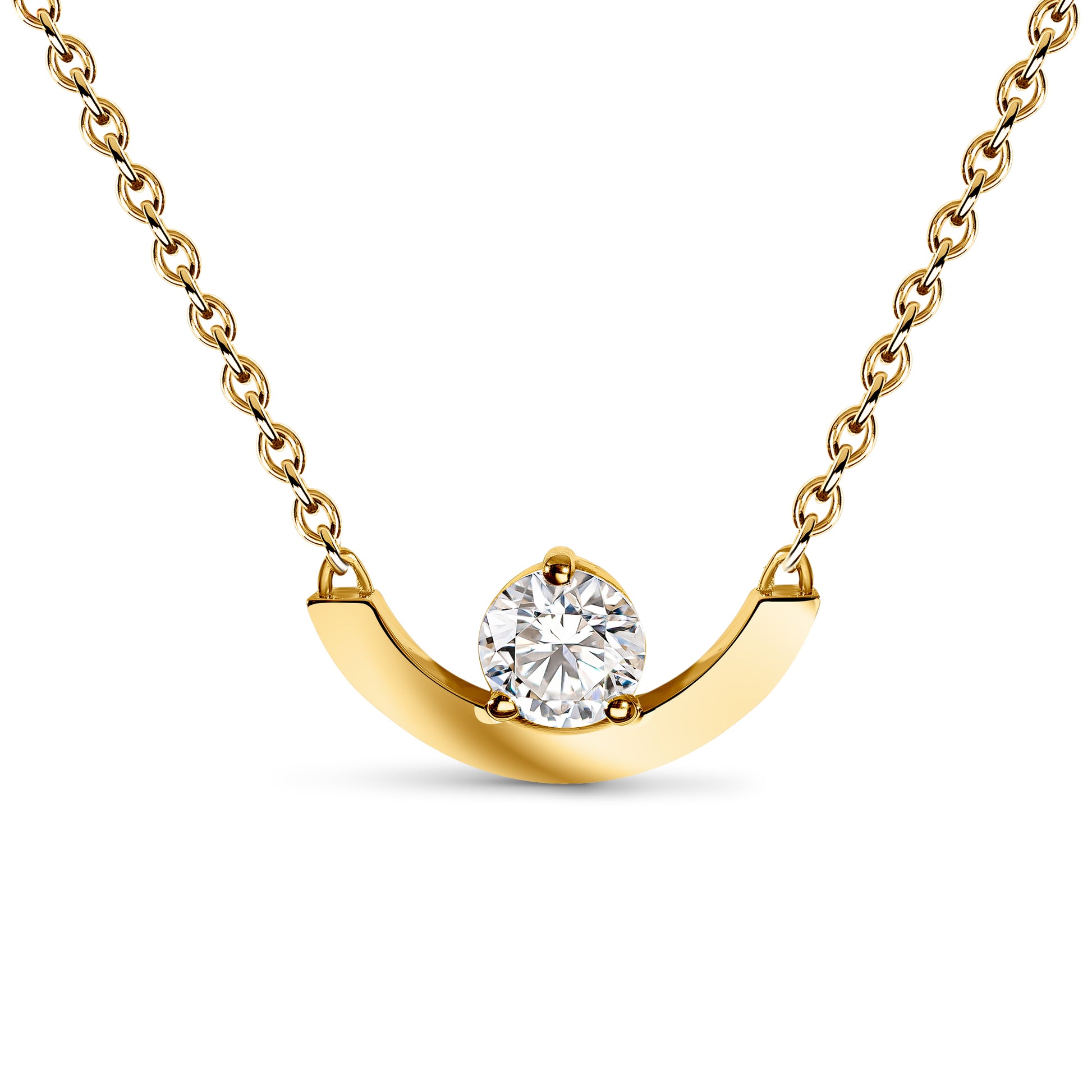 Pendentif Intrépide grand arc 0.5ct - Or jaune 18k - diamant éthique - Loyale Paris