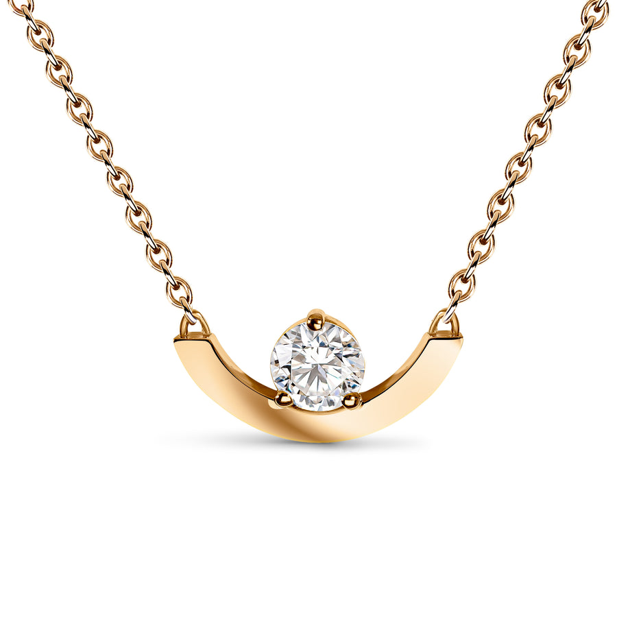 Pendentif Intrépide grand arc 0.5ct - Or rose 18k - diamant éthique - Loyale Paris