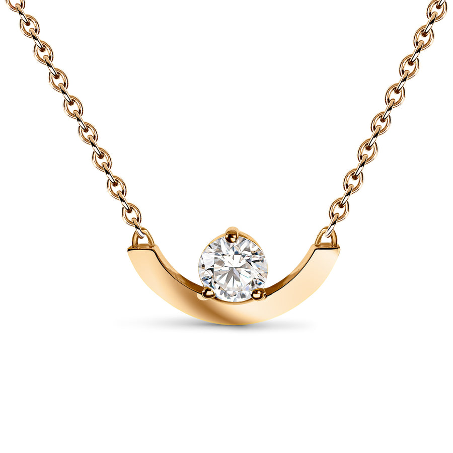 Pendentif Intrépide grand arc 0.5ct - Or rose 18k - diamant éthique - Loyale Paris