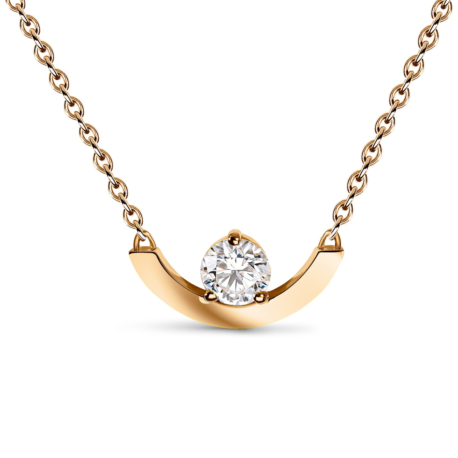 Pendentif Intrépide grand arc 0.5ct - Or rose 18k - diamant éthique - Loyale Paris