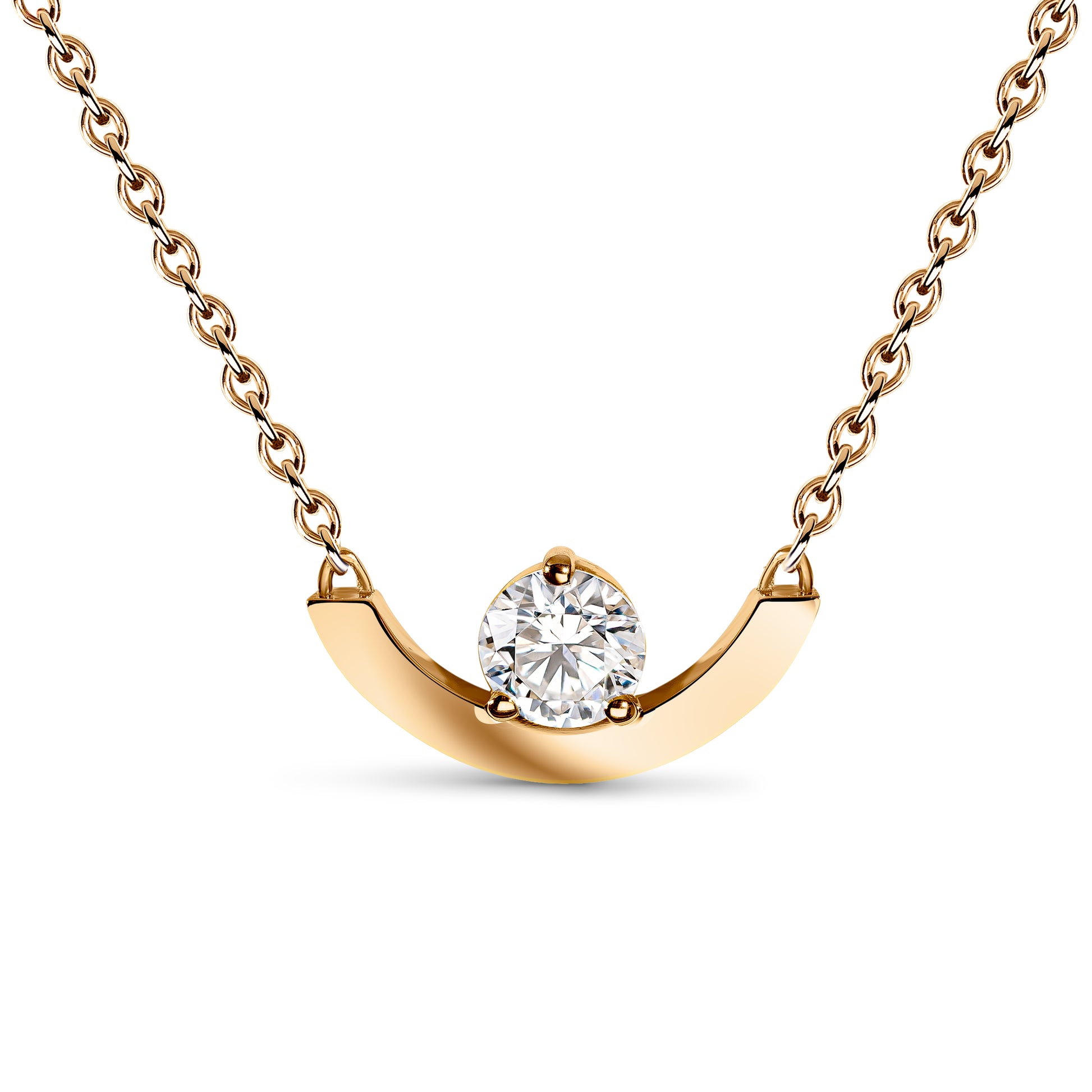 Pendentif Intrépide grand arc 0.5ct - Or rose 18k - diamant éthique - Loyale Paris