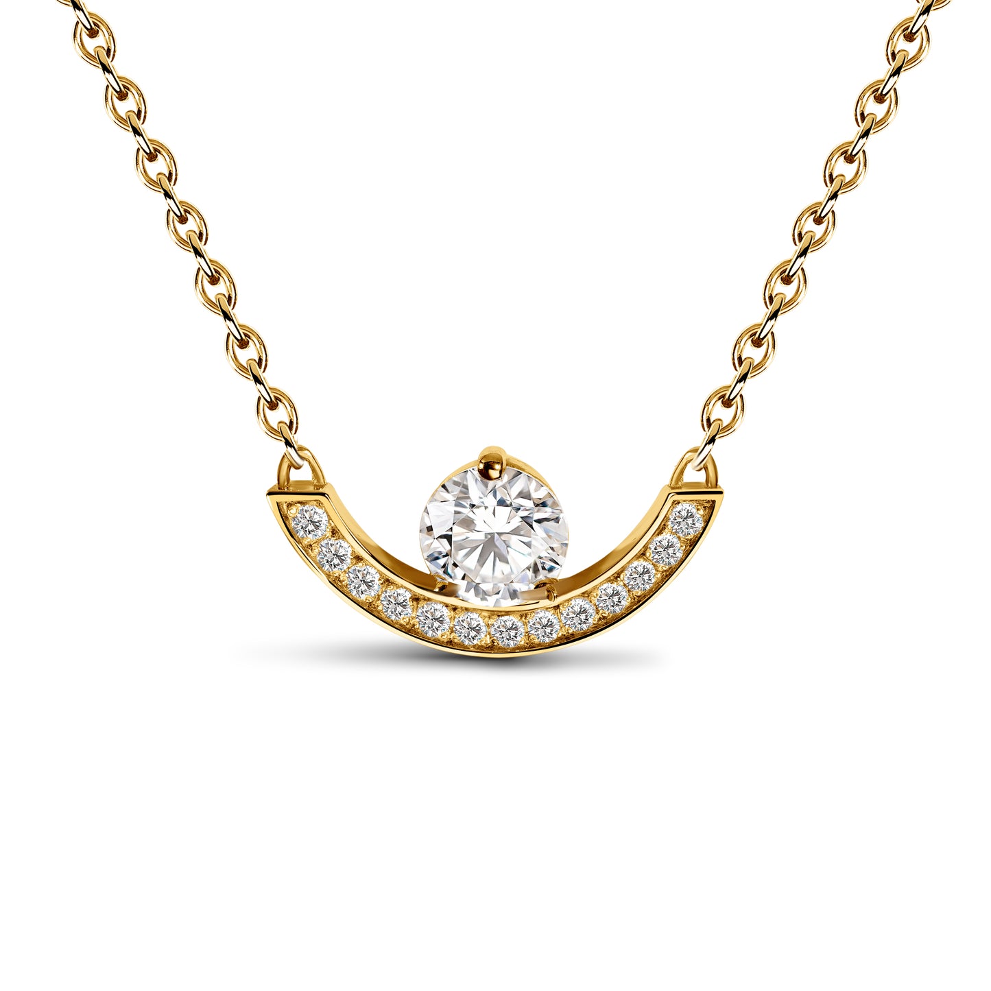 Pendentif Intrépide grand arc 0.5ct pavé - Or jaune 18k - diamant éthique - Loyale Paris