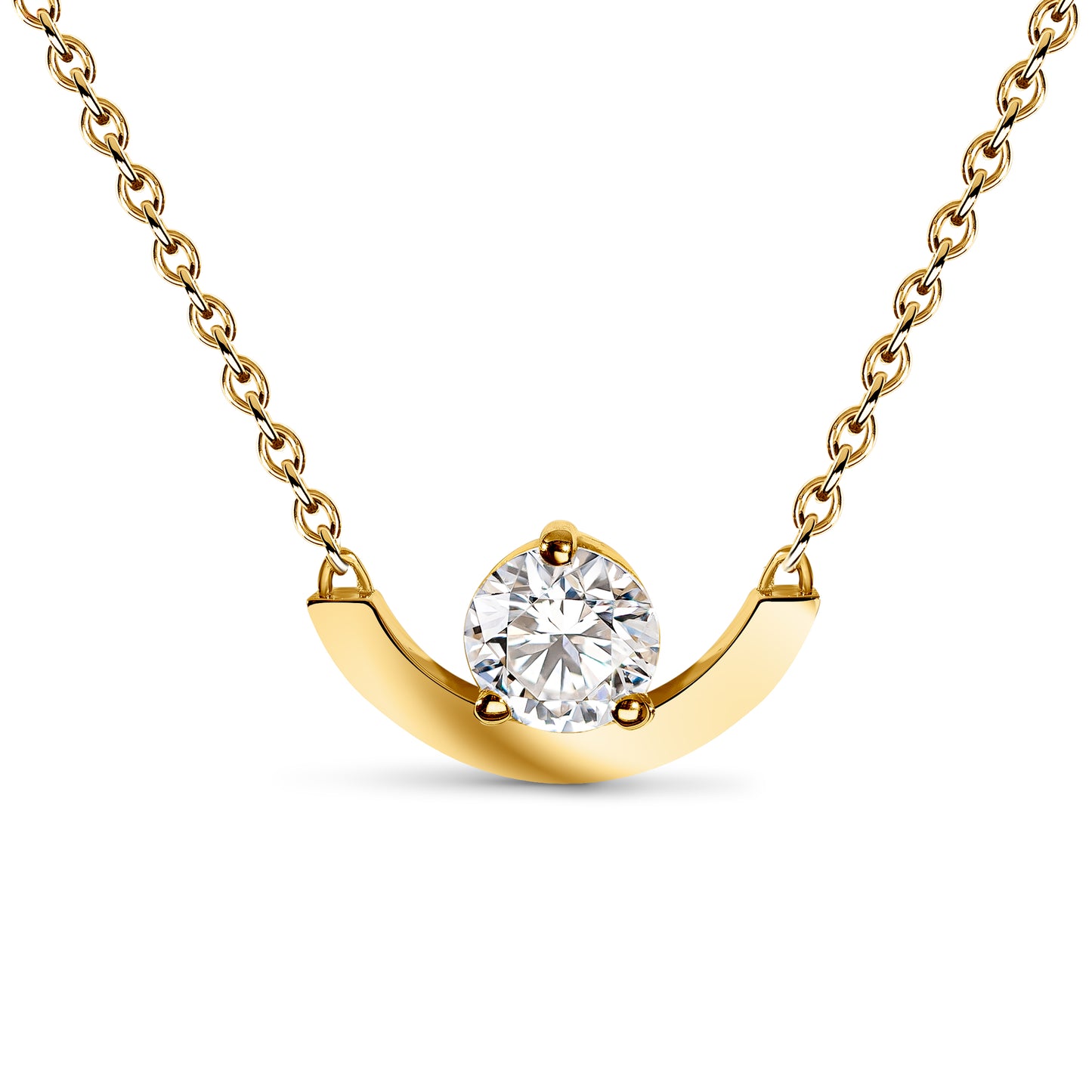 Pendentif Intrépide grand arc 1ct - Or jaune 18k - diamant éthique - Loyale Paris