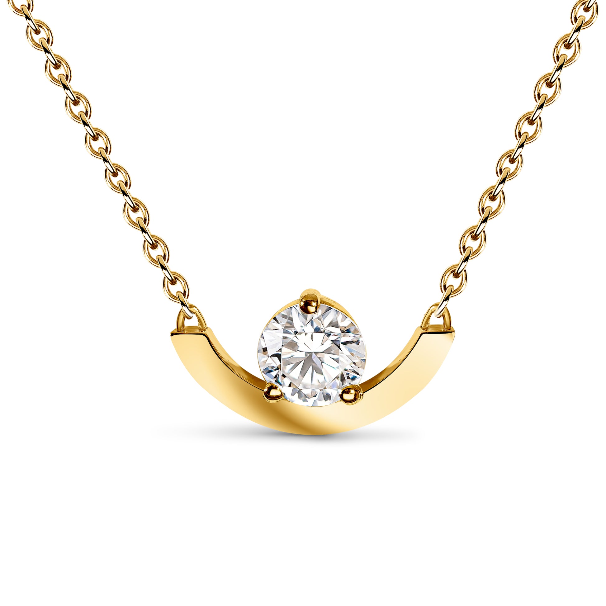 Pendentif Intrépide grand arc 1ct - Or jaune 18k - diamant éthique - Loyale Paris
