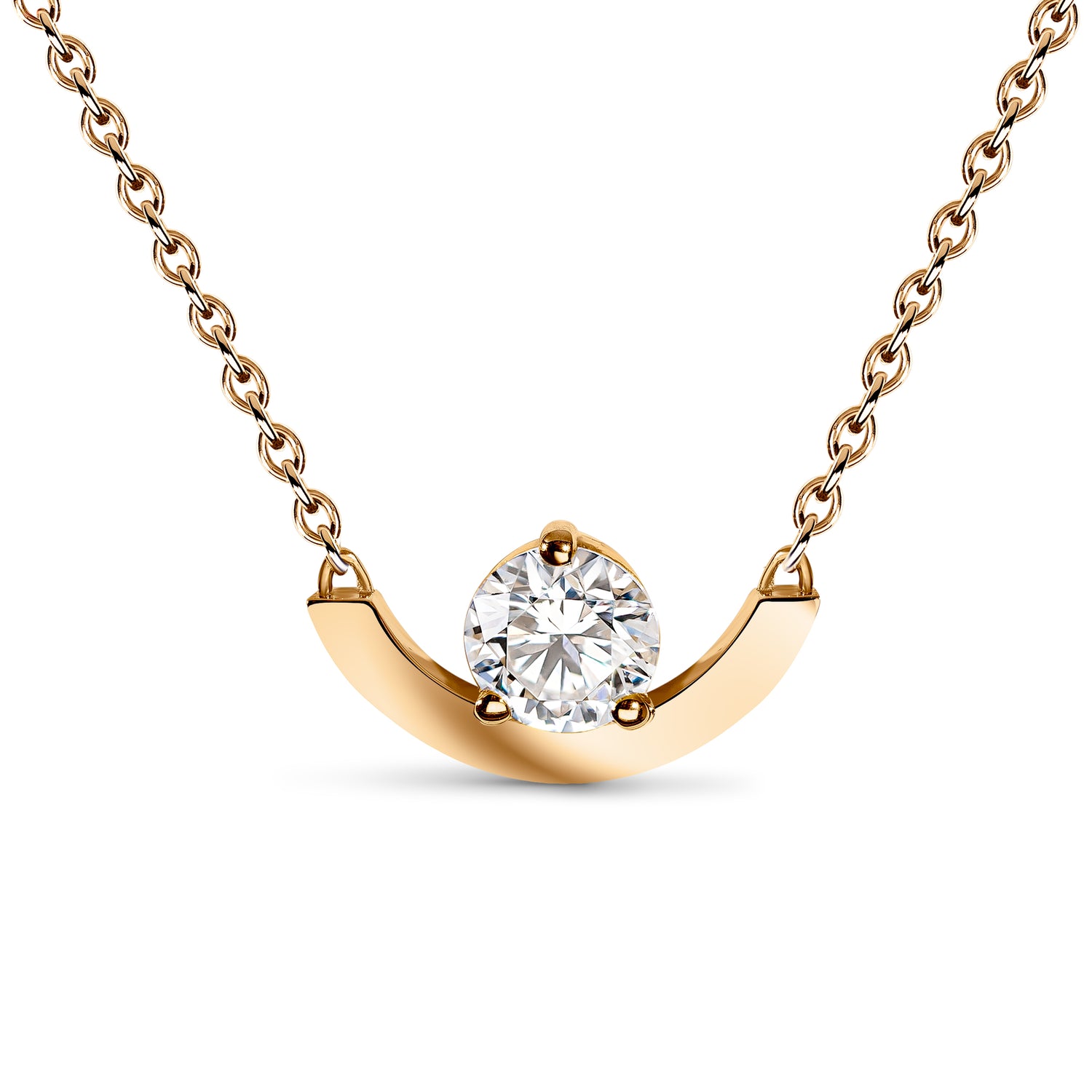 Pendentif Intrépide grand arc 1ct - Or rose 18k - diamant éthique - Loyale Paris