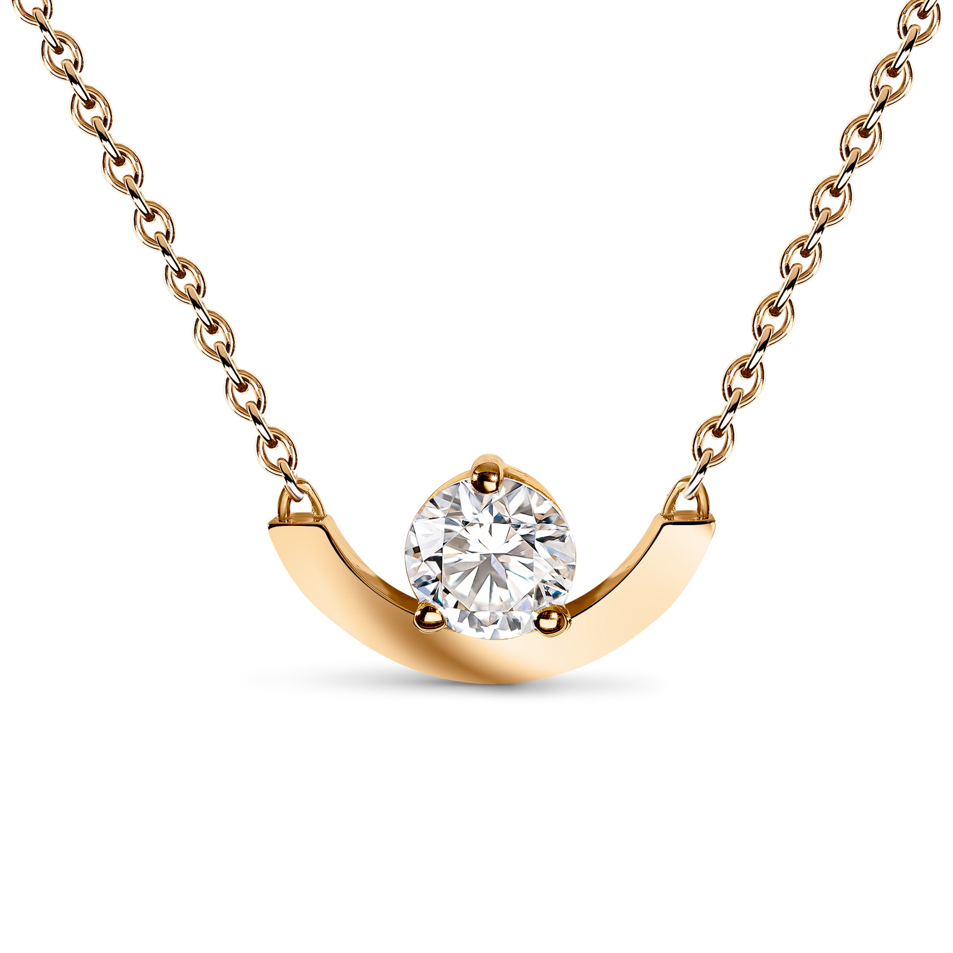 Pendentif Intrépide grand arc 1ct - Or rose 18k - diamant éthique - Loyale Paris