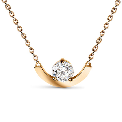 Pendentif Intrépide grand arc 1ct - Or rose 18k - diamant éthique - Loyale Paris