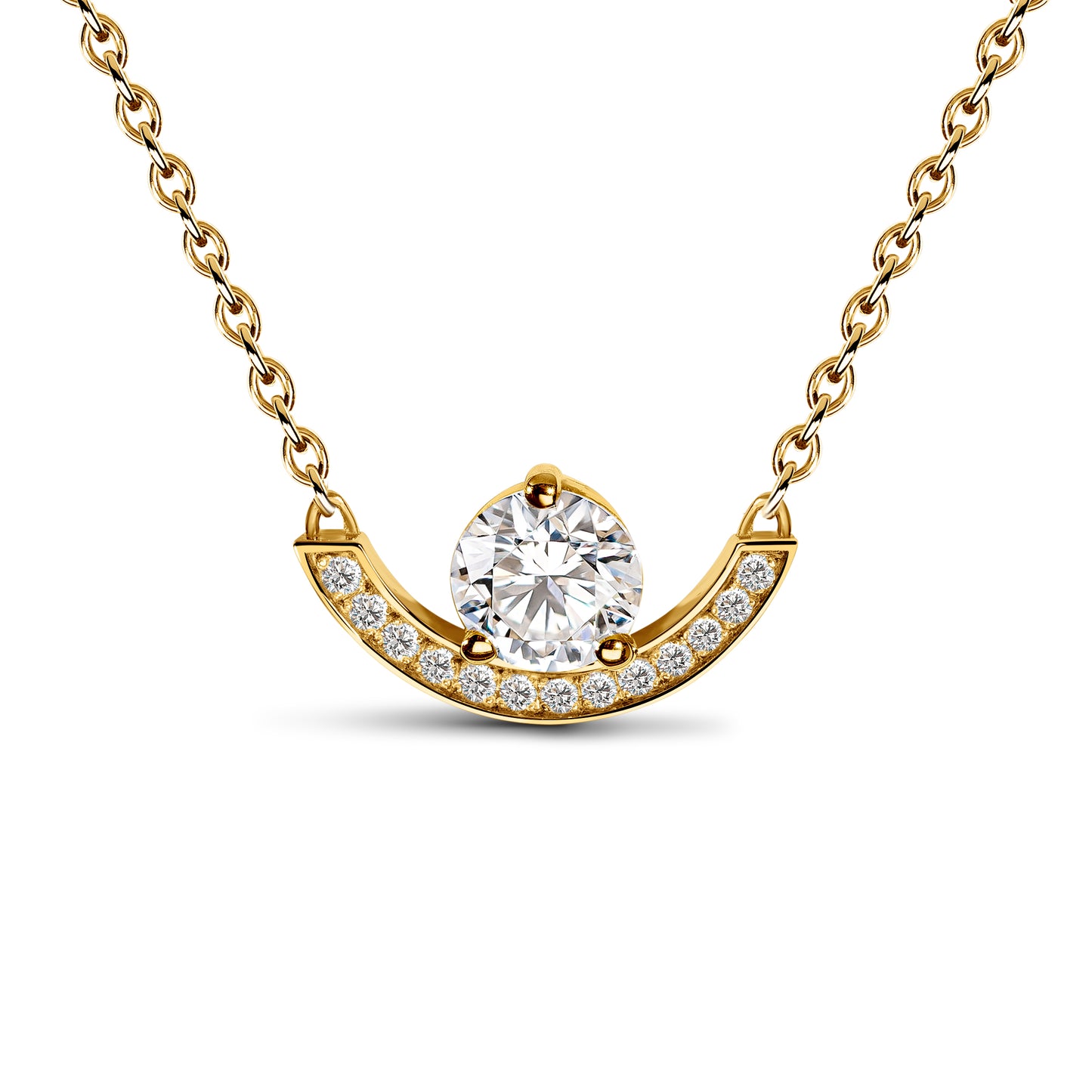 Pendentif Intrépide grand arc 1ct pavé - Or jaune 18k - diamant éthique - Loyale Paris