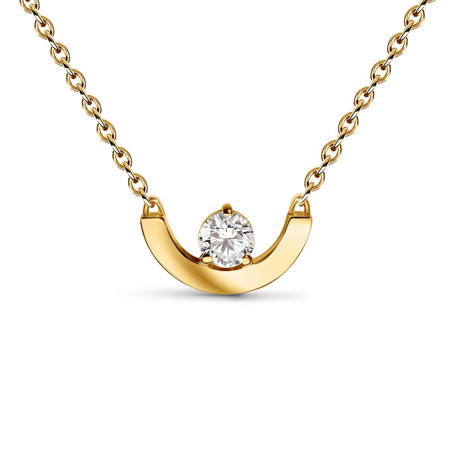 Pendentif Intrépide petit arc 0.25ct - Or jaune 18k - diamant éthique - Loyale Paris