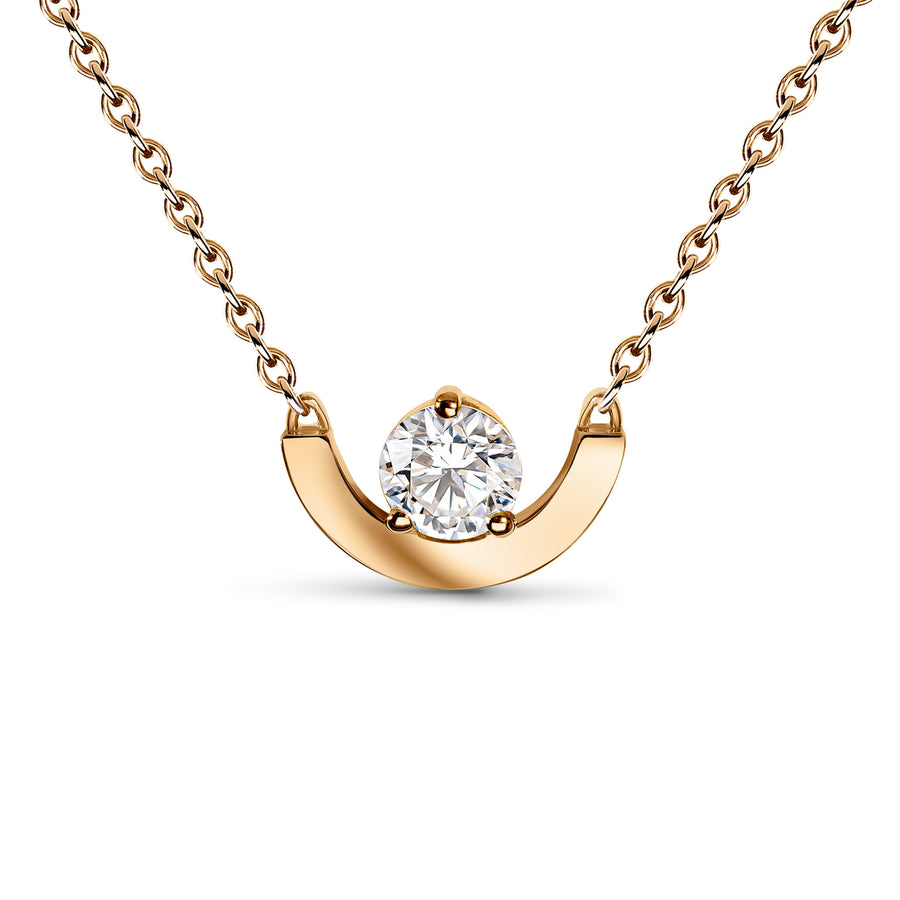 Pendentif Intrépide petit arc 0.5ct - Or rose 18k - diamant éthique - Loyale Paris