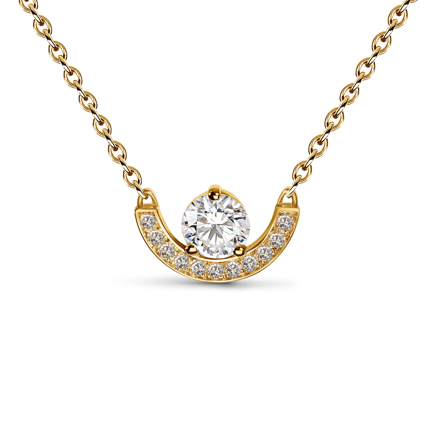 Pendentif Intrépide petit arc 0.5ct pavé - Or jaune 18k - diamant éthique - Loyale Paris