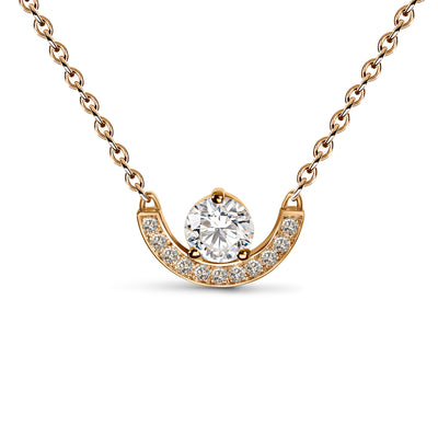 Pendentif Intrépide petit arc 0.5ct pavé - Or rose 18k - diamant éthique - Loyale Paris