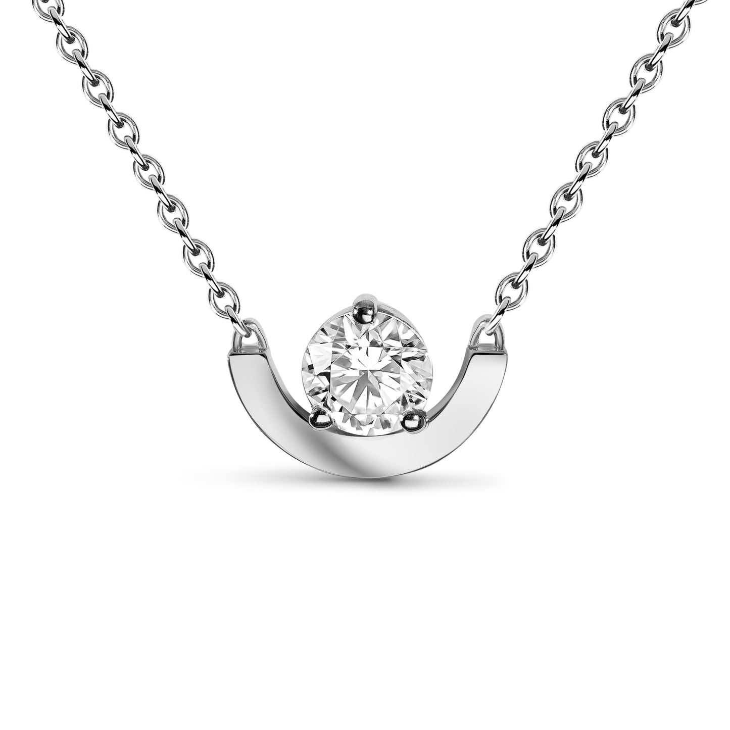 Pendentif Intrépide petit arc 1ct - Or blanc 18k - diamant éthique - Loyale Paris