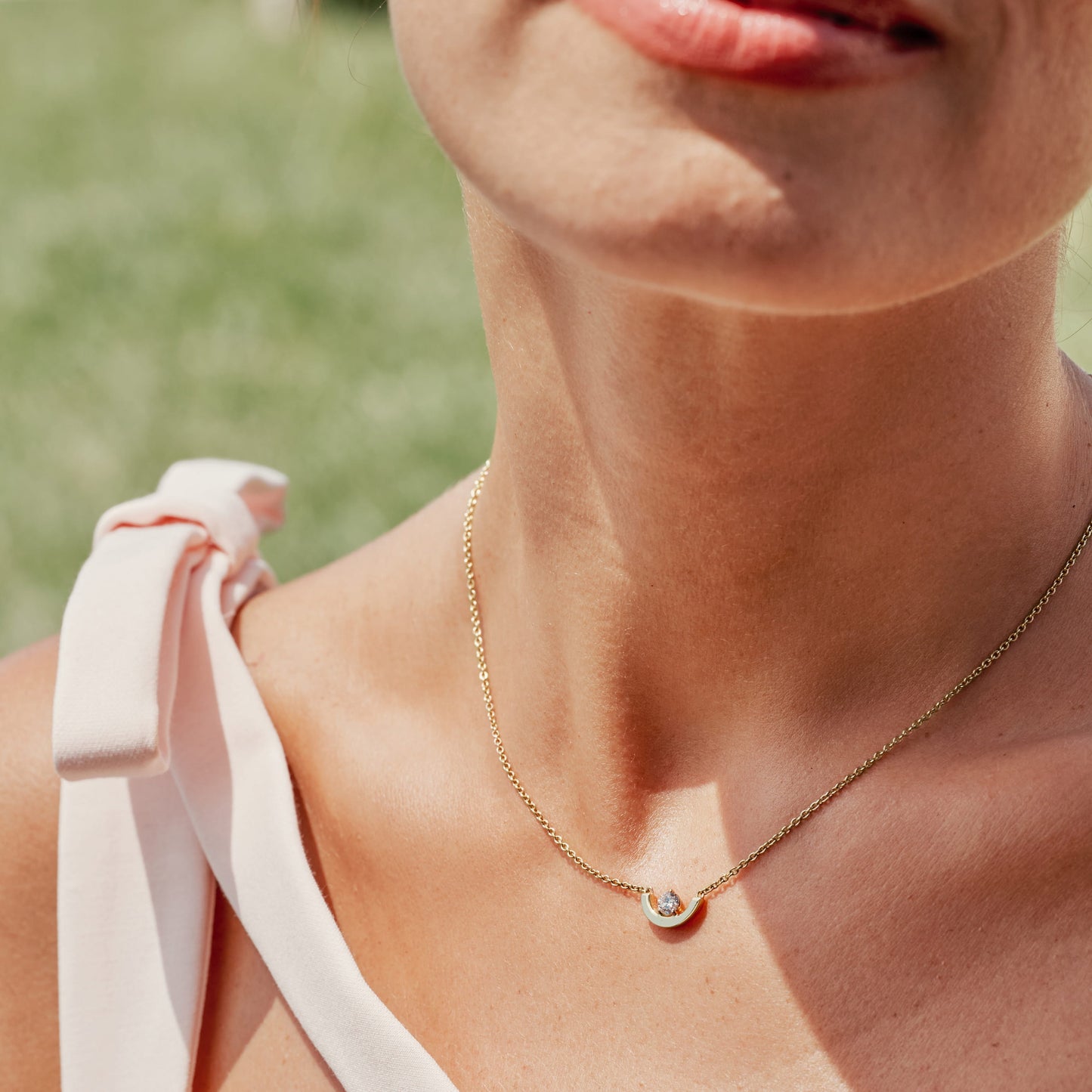 Pendentif Intrépide petit arc 0.5ct - Or rose 18k - diamant éthique - Loyale Paris