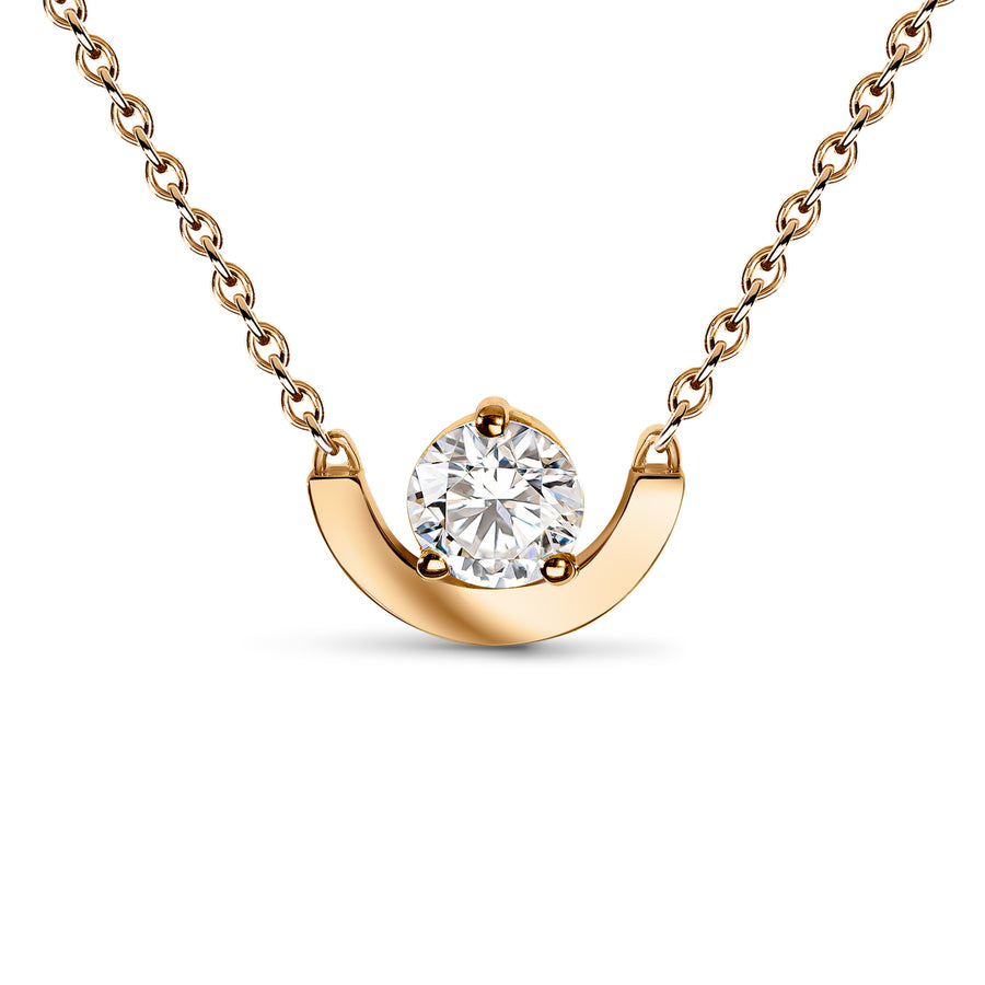 Pendentif Intrépide petit arc 1ct - Or rose 18k - diamant éthique - Loyale Paris