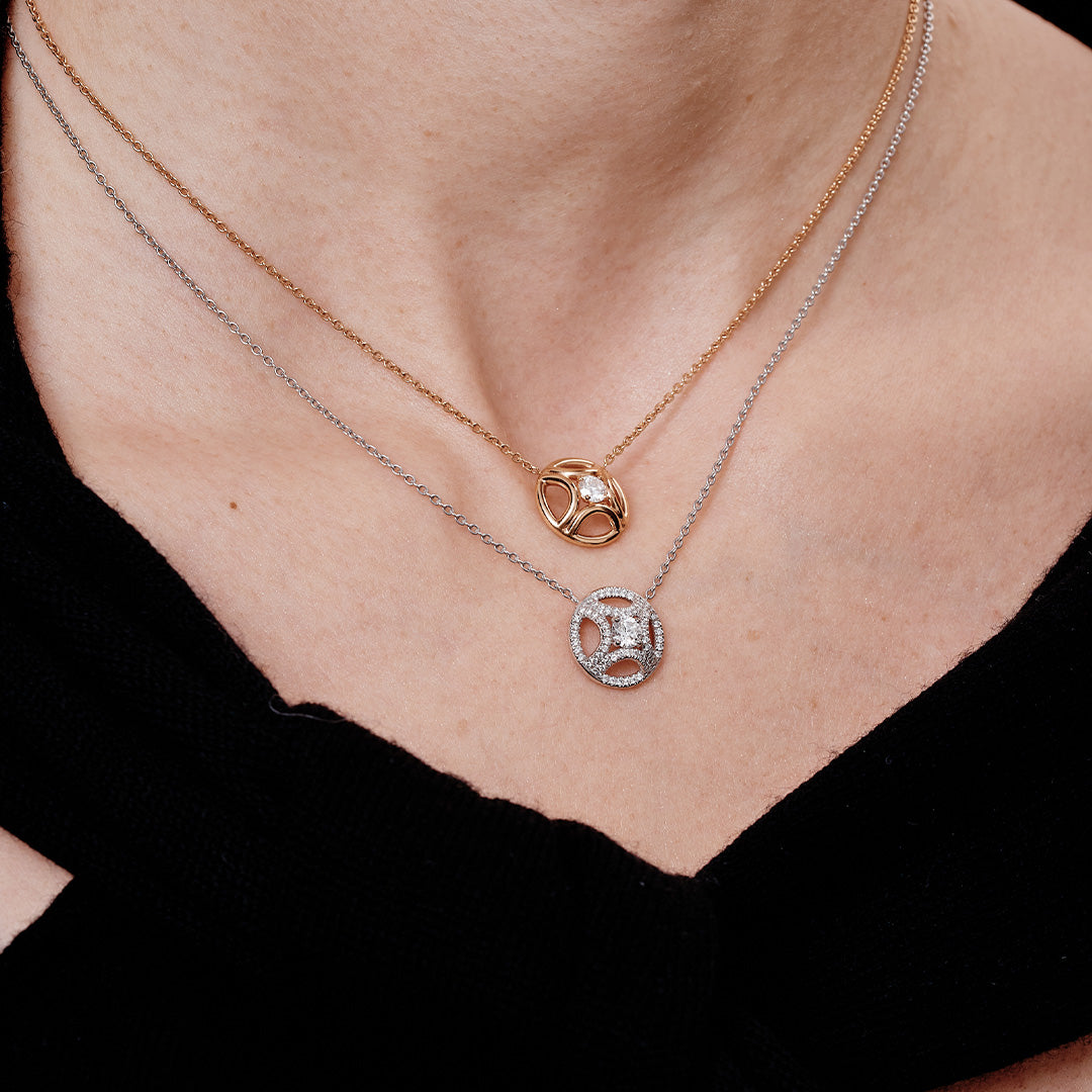 Pendentif Perpétuel.le 0.25ct - Or jaune 18k - diamant éthique - Loyale Paris