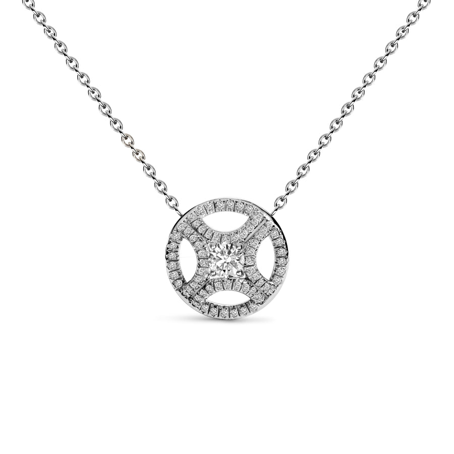 Pendentif Perpétuel.le 0.25ct pavé - Or blanc 18k - diamant éthique - Loyale Paris