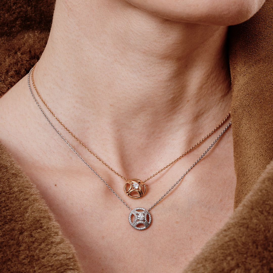 Pendentif Perpétuel.le 0.25ct pavé - Or blanc 18k - diamant éthique - Loyale Paris