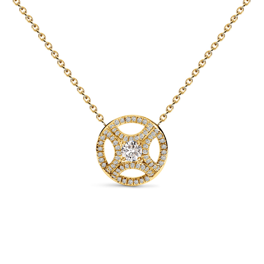 Pendentif Perpétuel.le 0.25ct pavé - Or jaune 18k - diamant éthique - Loyale Paris