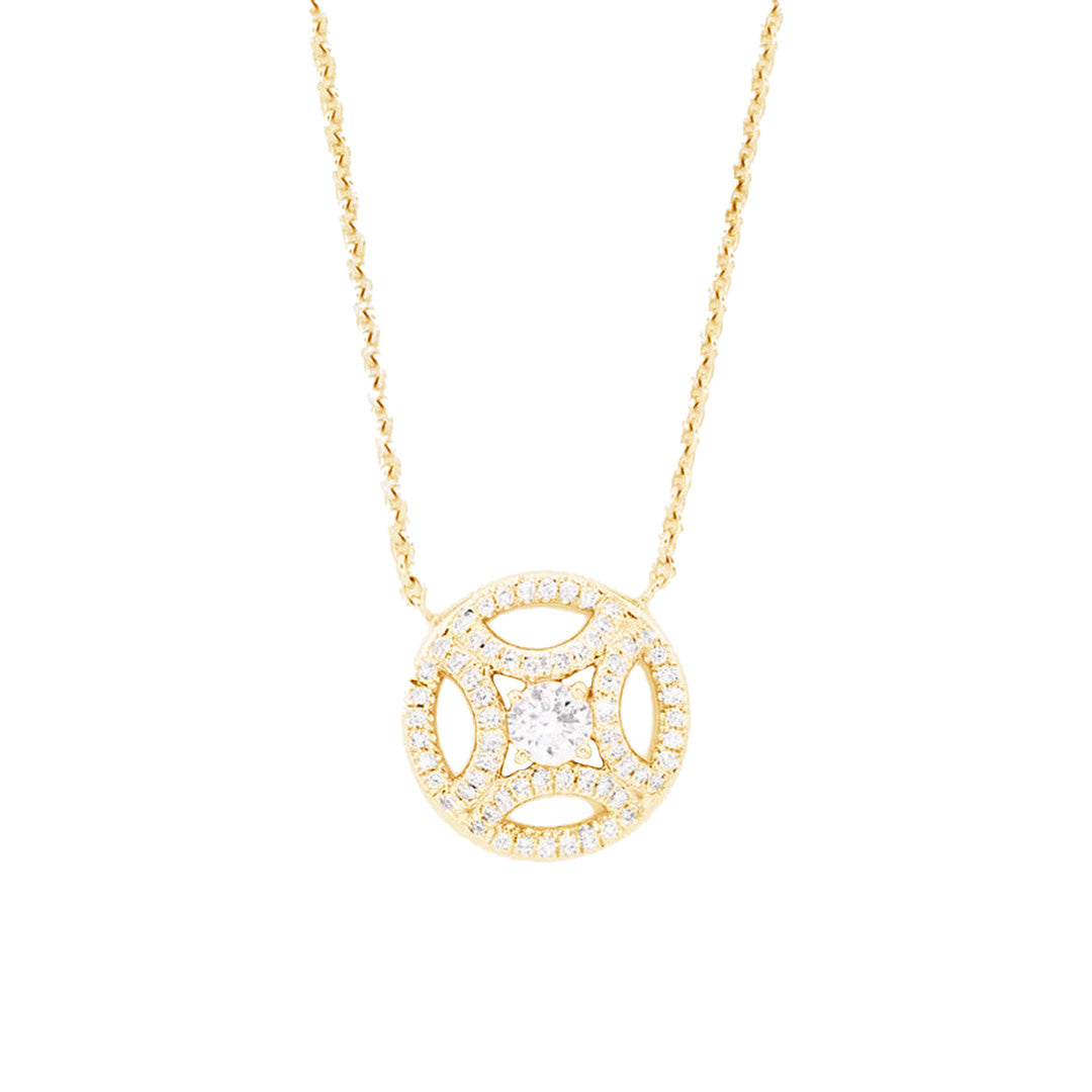 Pendentif Perpétuel.le 0.25ct pavé - Or jaune 18k - diamant éthique - Loyale Paris