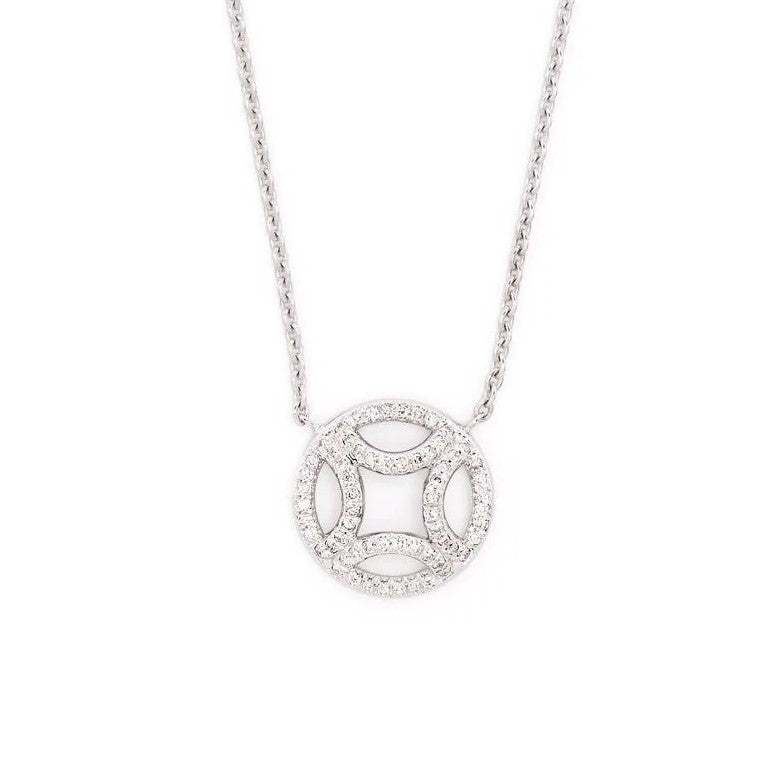 Pendentif Perpétuel.le pavé - Or blanc 18k - diamant éthique - Loyale Paris