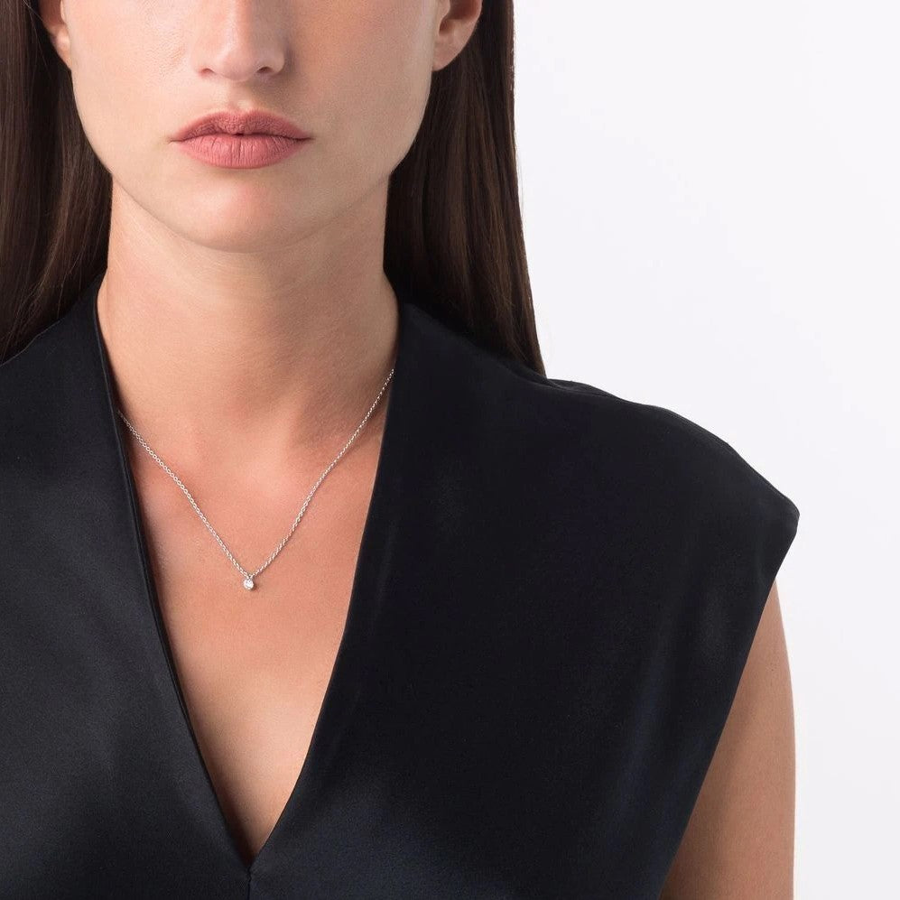 Pendentif Pur.e 0.25ct - Or blanc 18k - diamant éthique - Loyale Paris