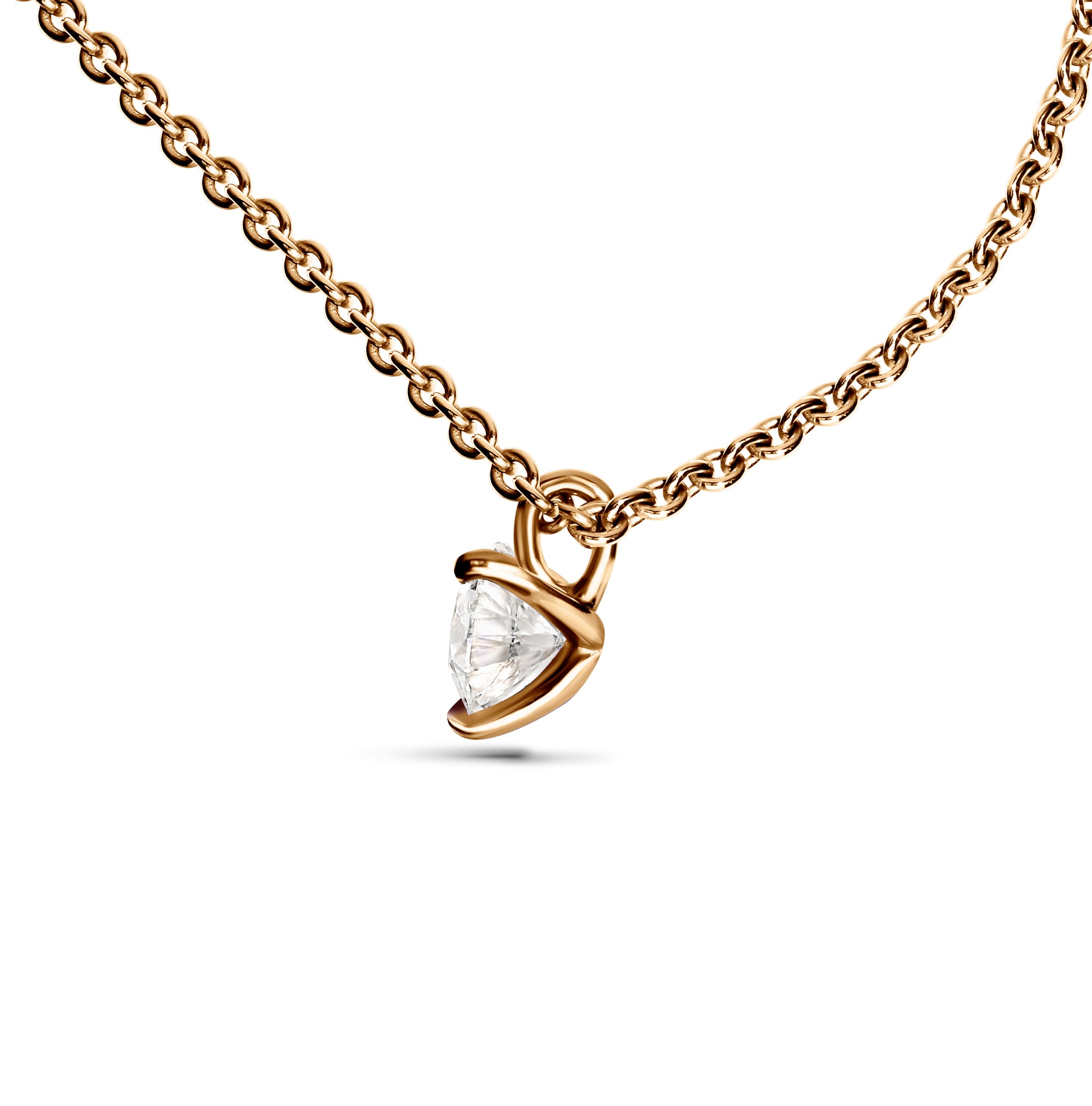 Pendentif Pur.e 1ct - Or rose 18k - diamant ethique - Loyale Paris 