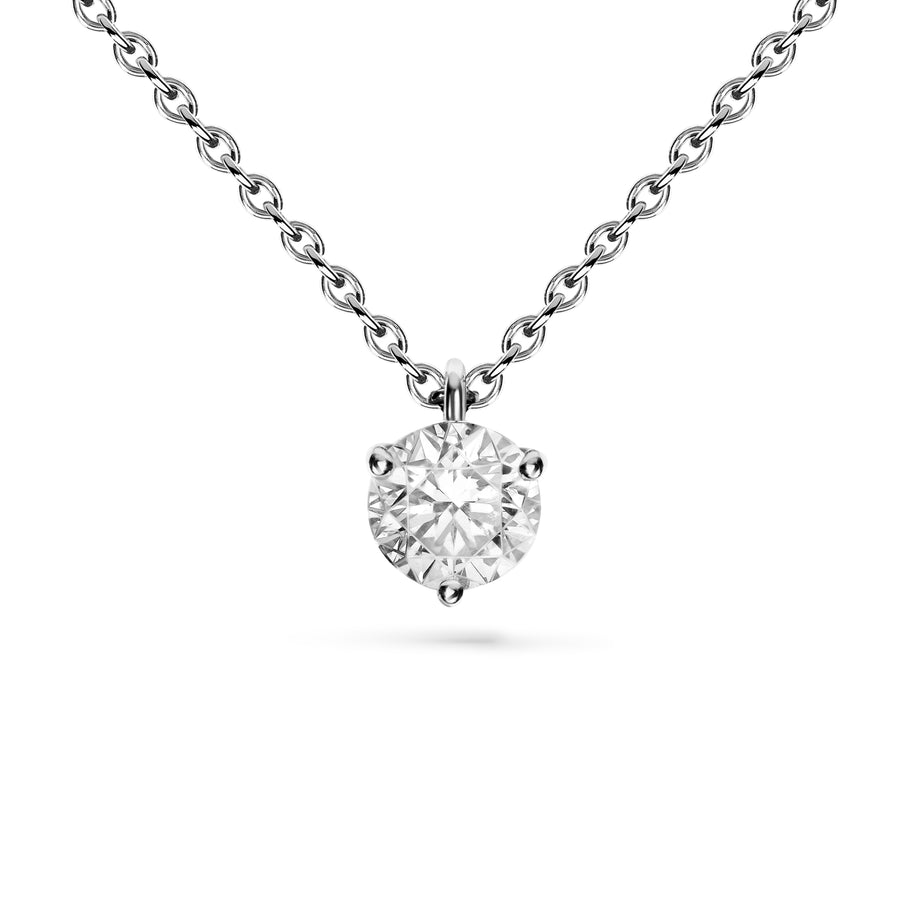 Pendentif Pur.e 0.5ct - Or blanc 18k - diamant éthique - Loyale Paris