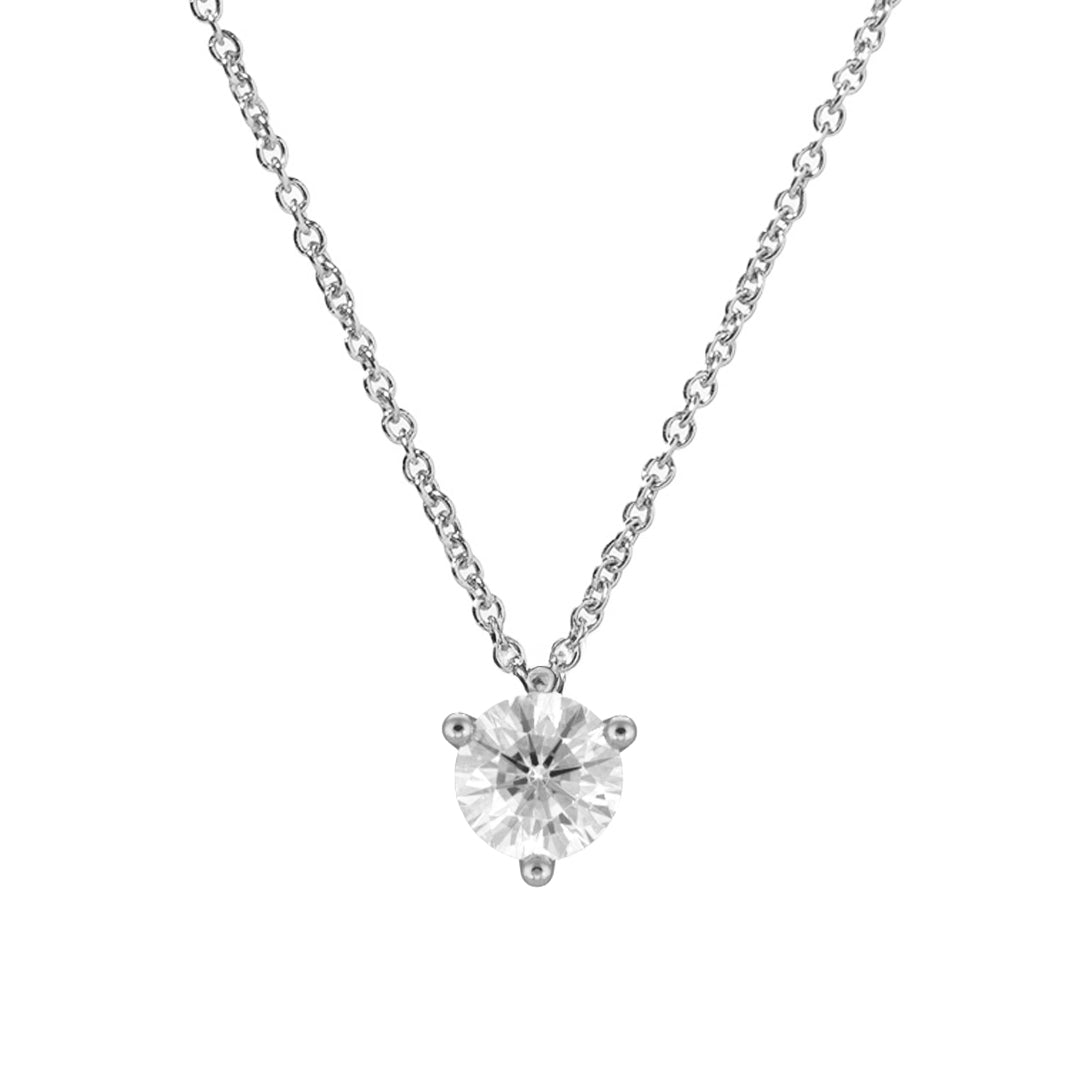 Pendentif Pur.e 0.5ct - Or blanc 18k - diamant éthique - Loyale Paris