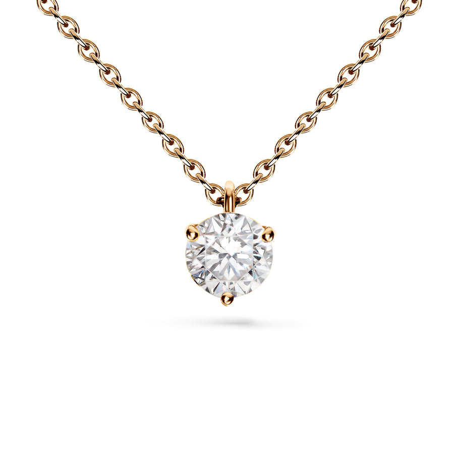 Pendentif Pur.e 0.5ct - Or rose 18k - diamant éthique - Loyale Paris