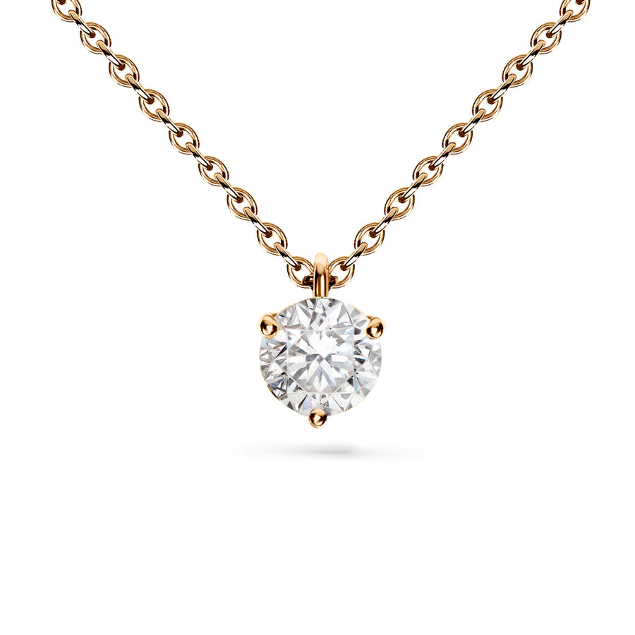 Pendentif Pur.e 0.5ct - Or rose 18k - diamant éthique - Loyale Paris