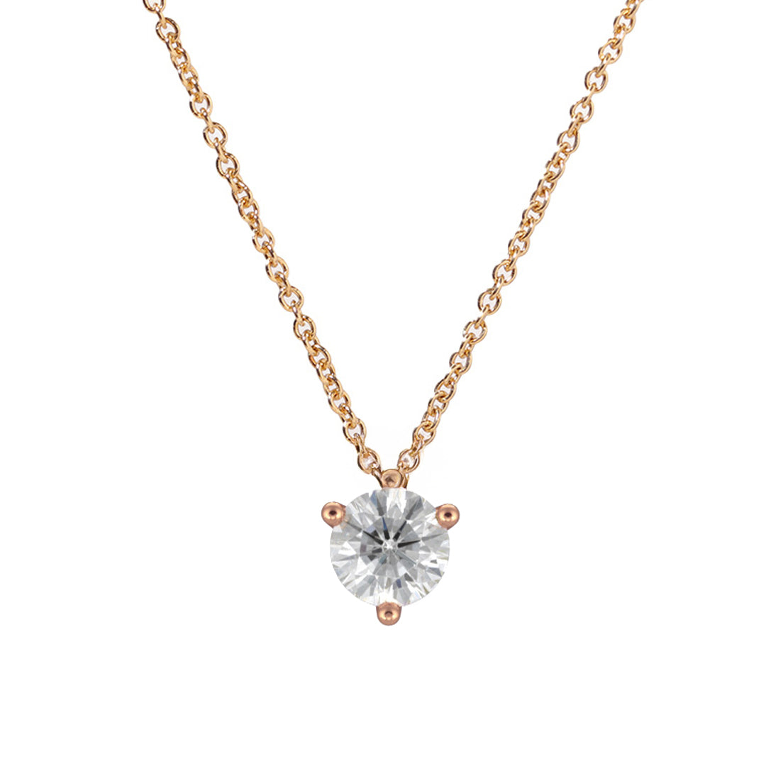 Pendentif Pur.e 0.5ct - Or rose 18k - diamant éthique - Loyale Paris