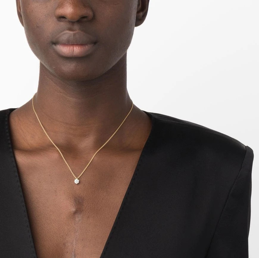 Pendentif Pur.e 0.5ct - Or rose 18k - diamant éthique - Loyale Paris