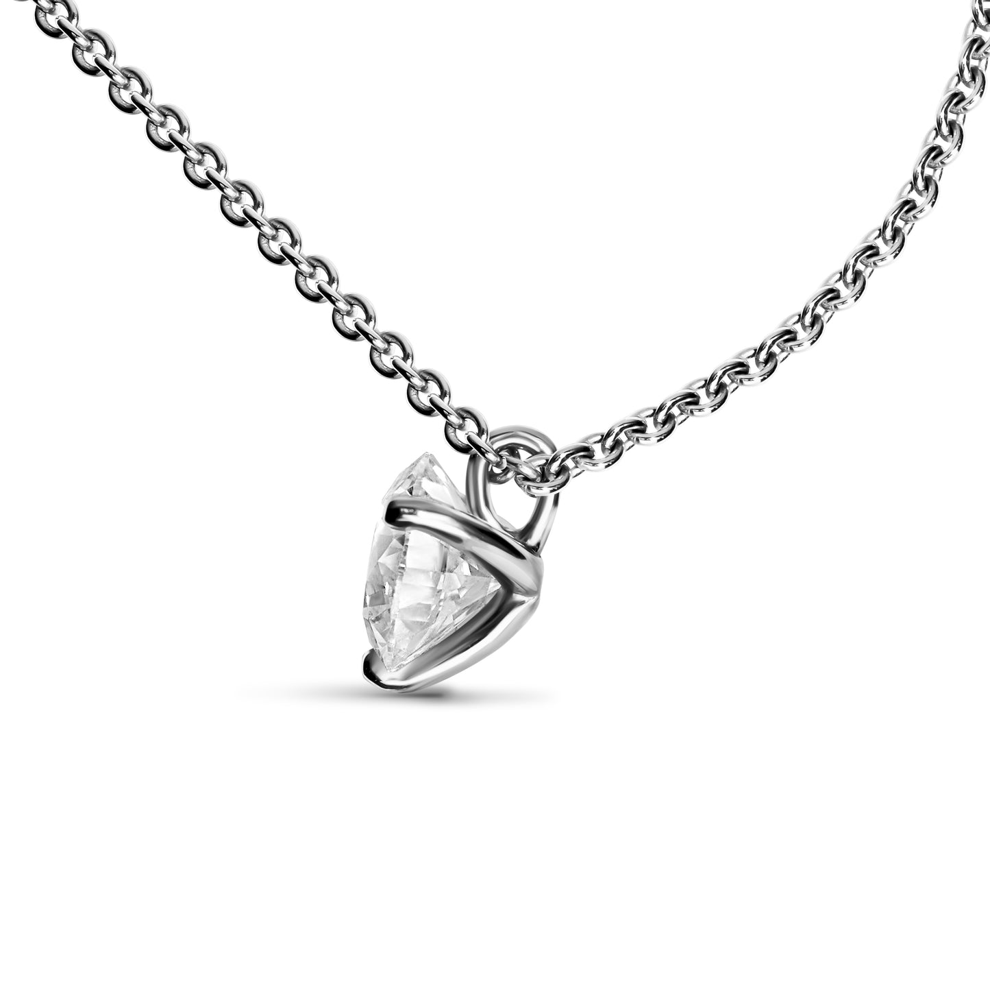 Pendentif Pur.e 1ct - Or blanc 18k - diamant ethique - Loyale Paris - 1